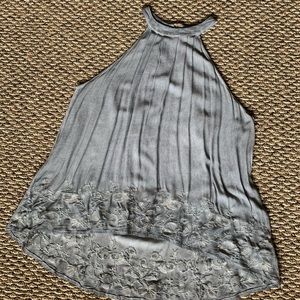 NWOT Light blue/gray boutique halter tank